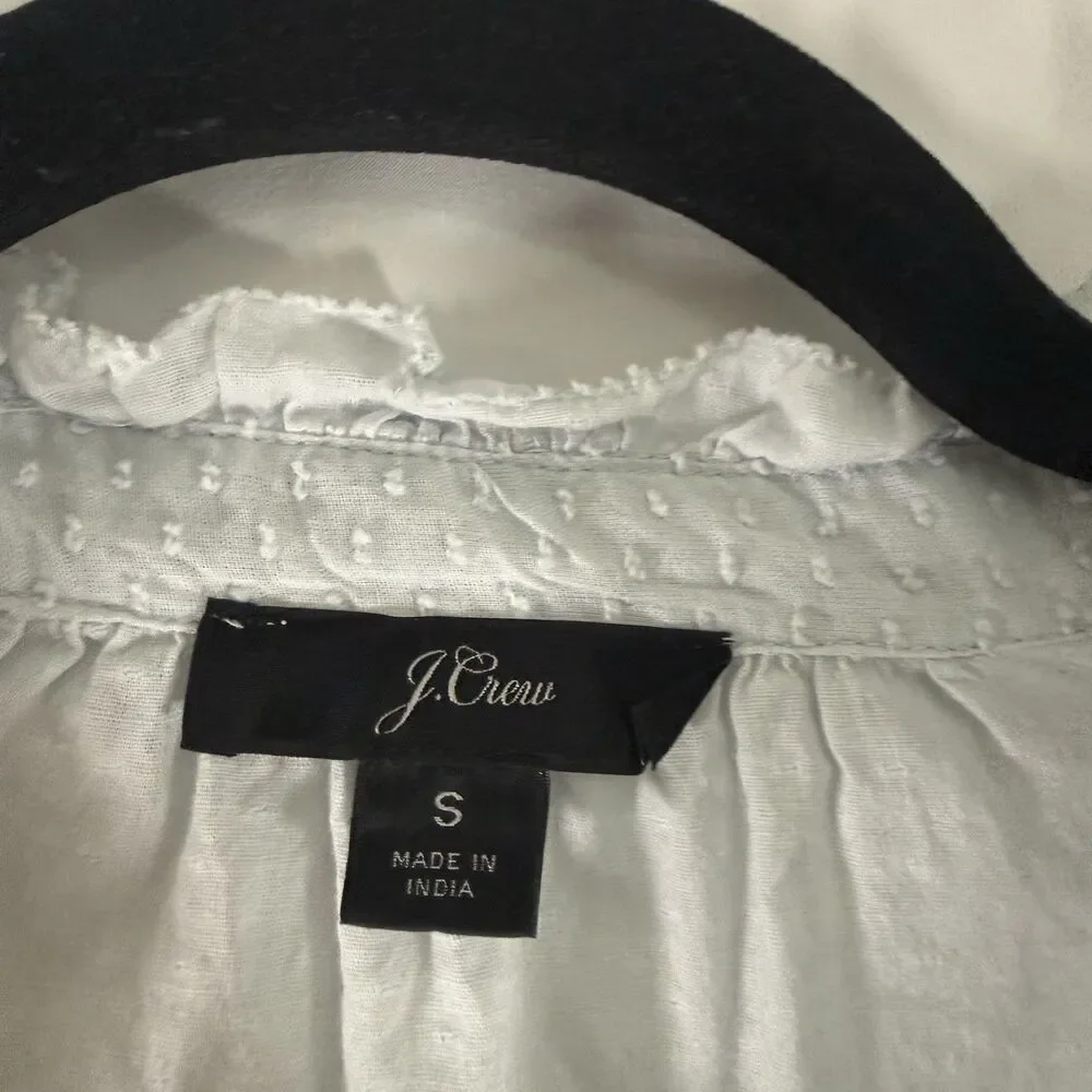 J Crew Blouse Women's Small Light Blue V-Neck Long Sleeve Textured Pullover